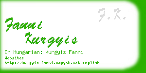 fanni kurgyis business card